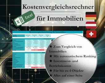 Cost comparison calculator for real estate - compare acquisition and operating costs! Simple check for investors and owners, German