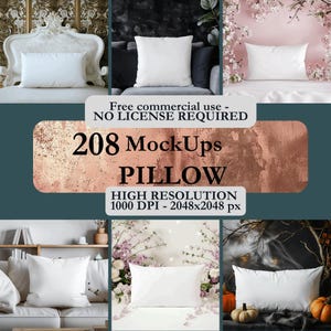 Pillow Mockup for professional presentation, rectangular and squared, Smart object for creators, drag & drop, instant download, free usage