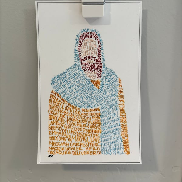 Portrait of Christ Word Art Print