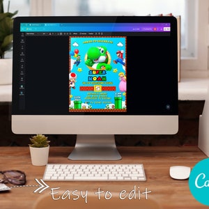 Yoshi Birthday Invitation, Awesome Yoshi Birthday Card, Video Game ...