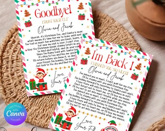 Elf Arrival Letter,  Elf I'm Back Christmas Letter, Elf Goodbye Letter
