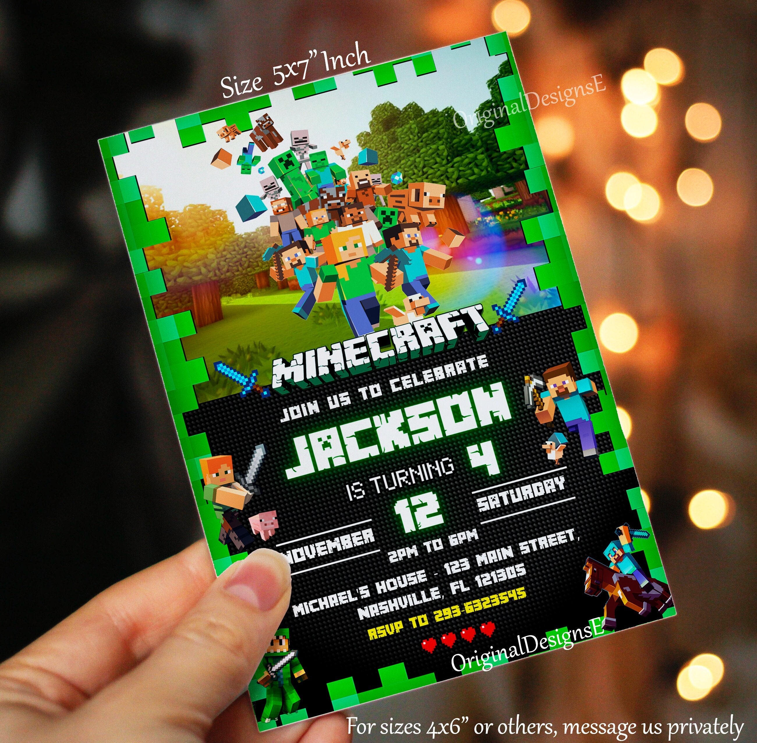 Minecraft Birthday Invitation Printable
