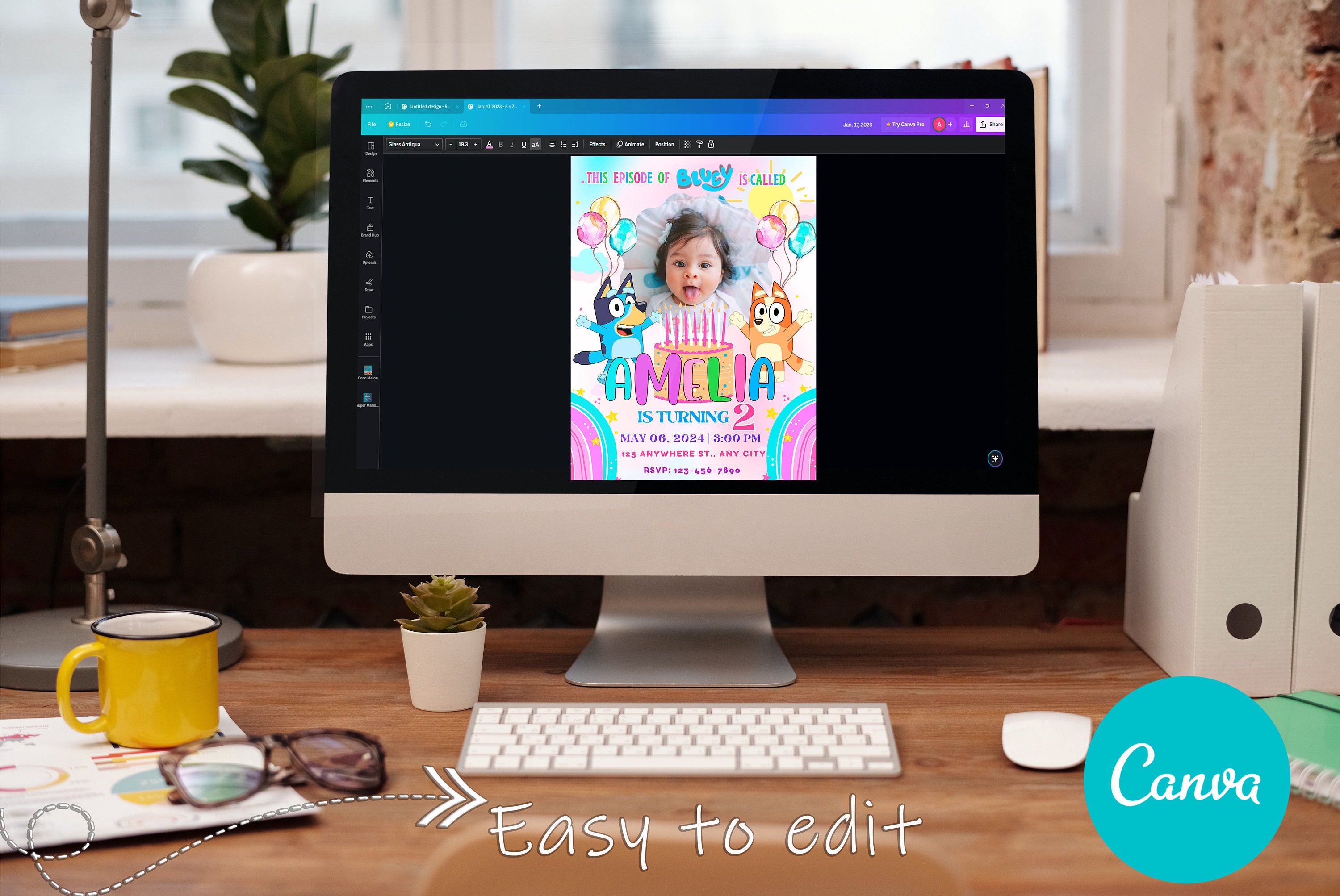 Bluey Printable + Mobile Invite