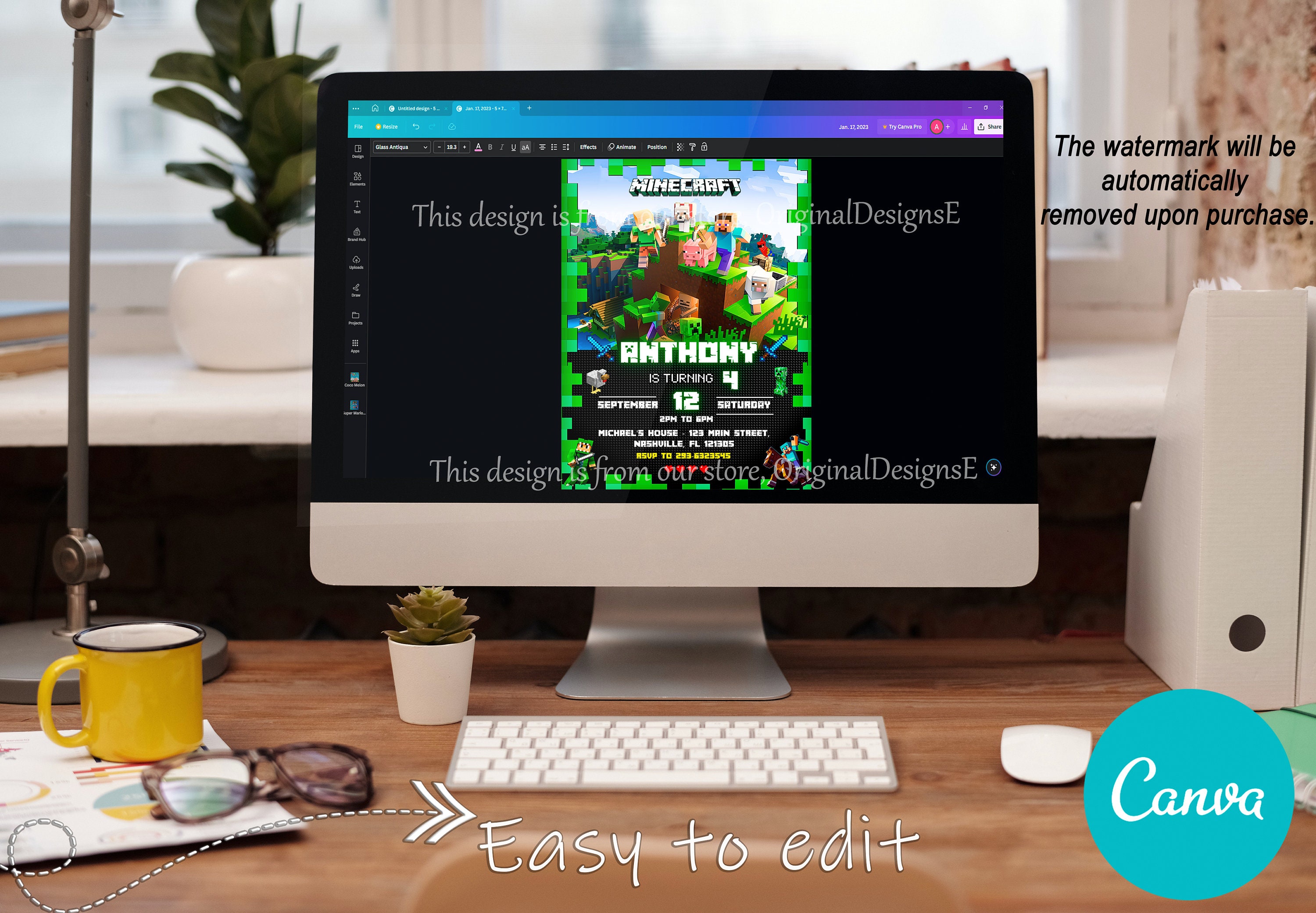 Phenomenal Minecraft Birthday Invitation