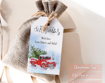 Editable Santa Gift Tags: Christmas Printable (Canva Template)