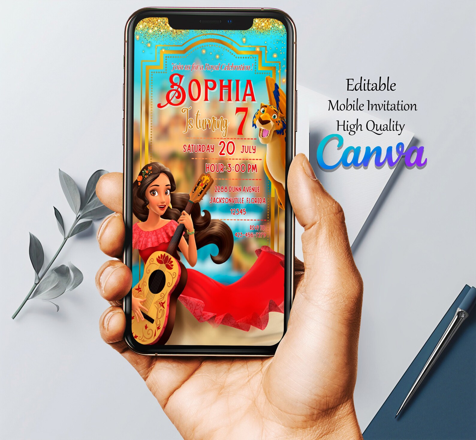 Elena of Avalor Birthday Invitation Princess Elena Birthday Party ...