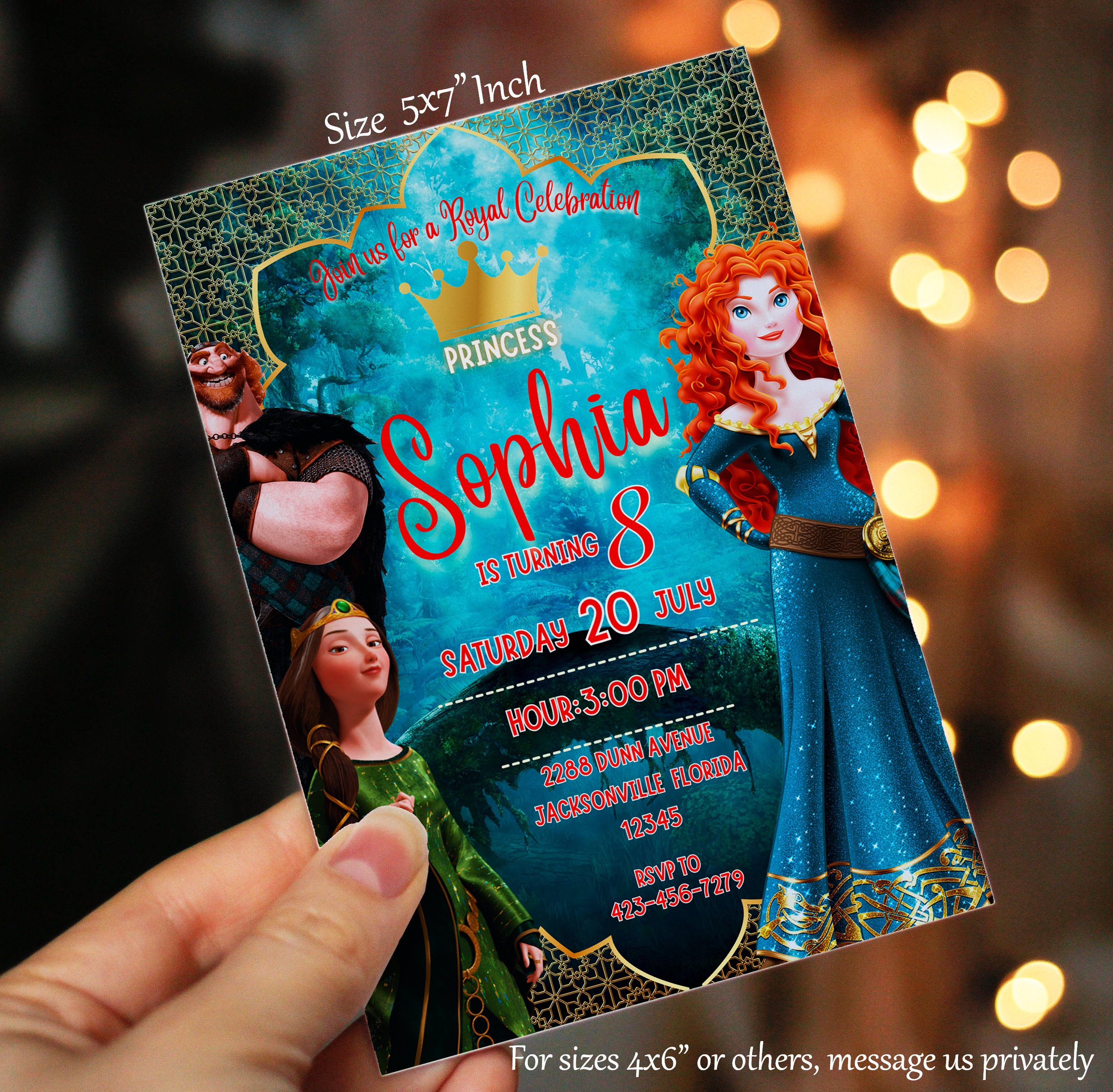 Brave Birthday Invitation | Princess Merida Birthday Party Invite ...