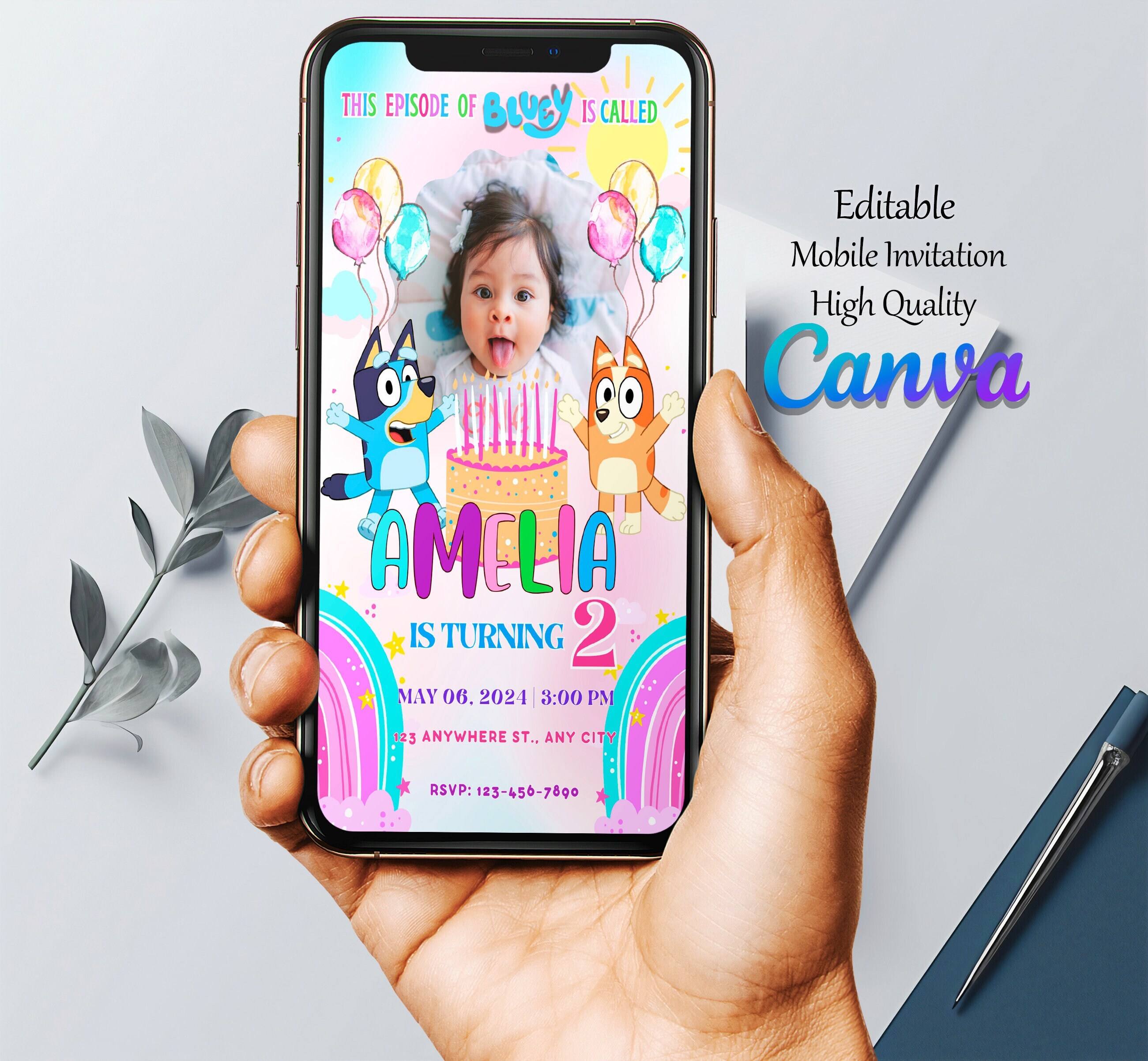 Bluey Printable + Mobile Invite