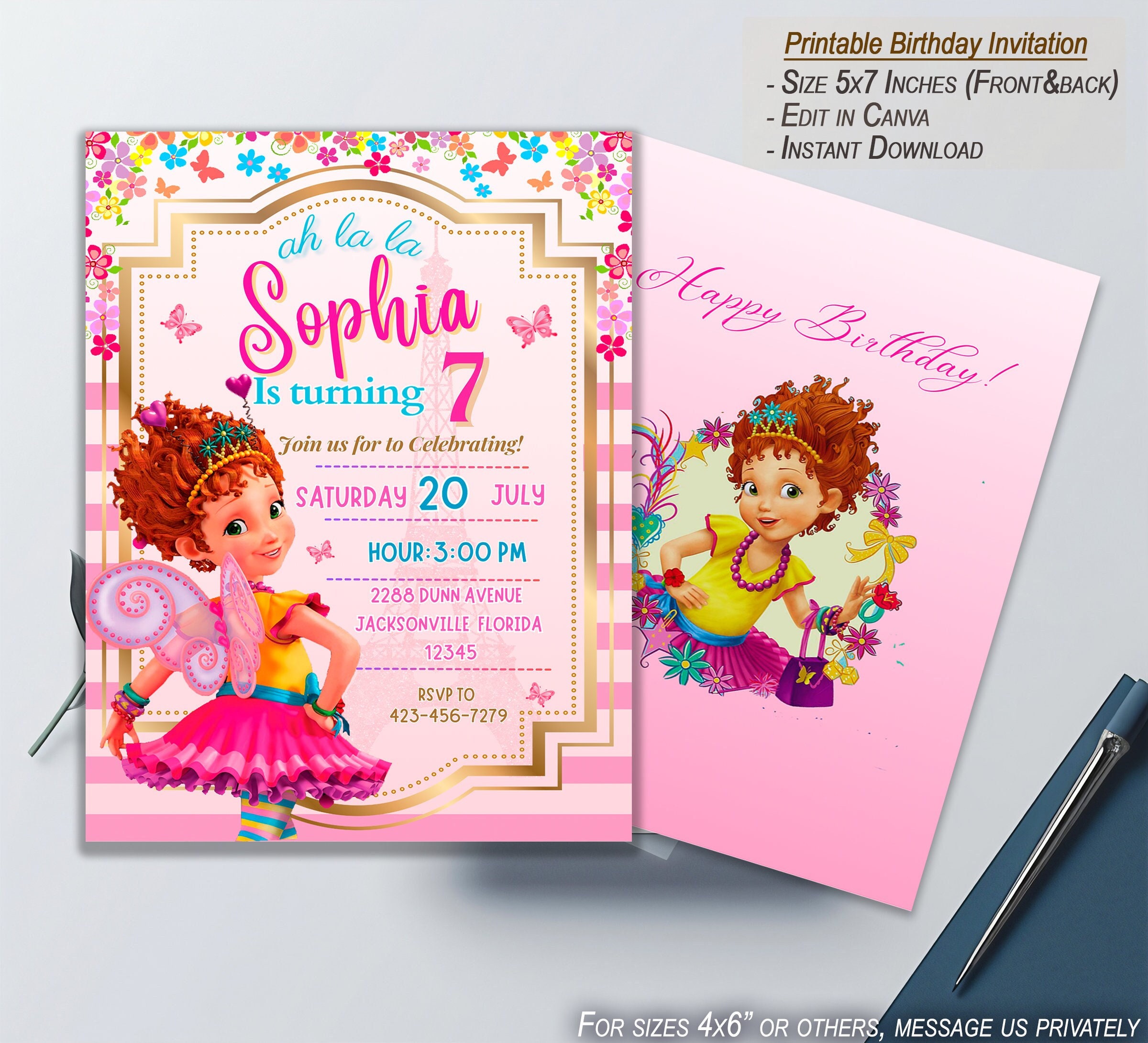 Fancy Nancy Clany Birthday Invitation Fancy Birthday Party Invite ...