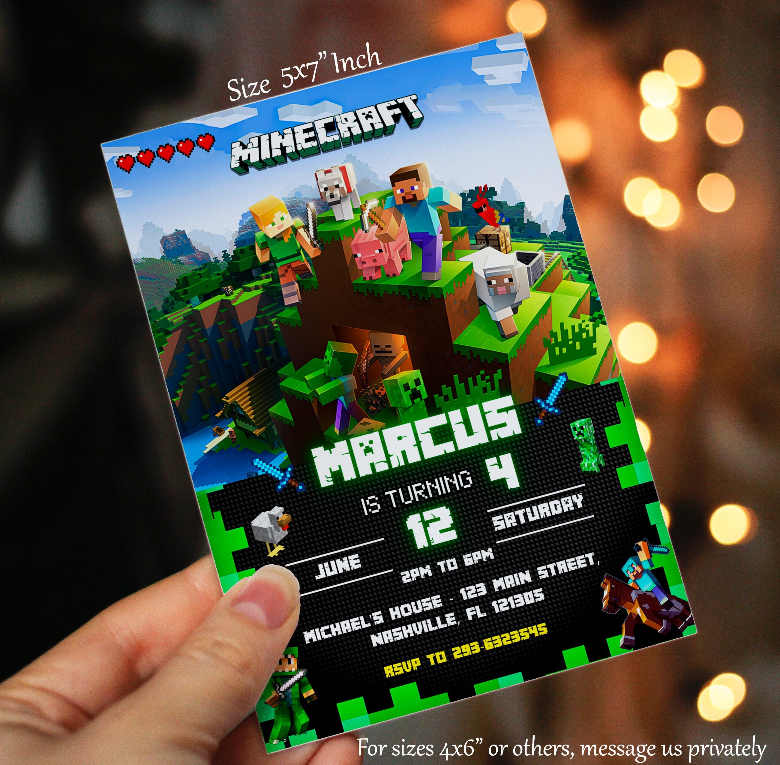 Awesome! Minecraft Birthday Invitation