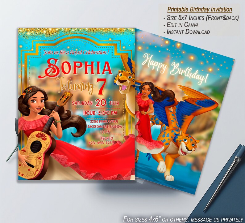 Elena of Avalor Birthday Invitation Princess Elena Birthday Party ...