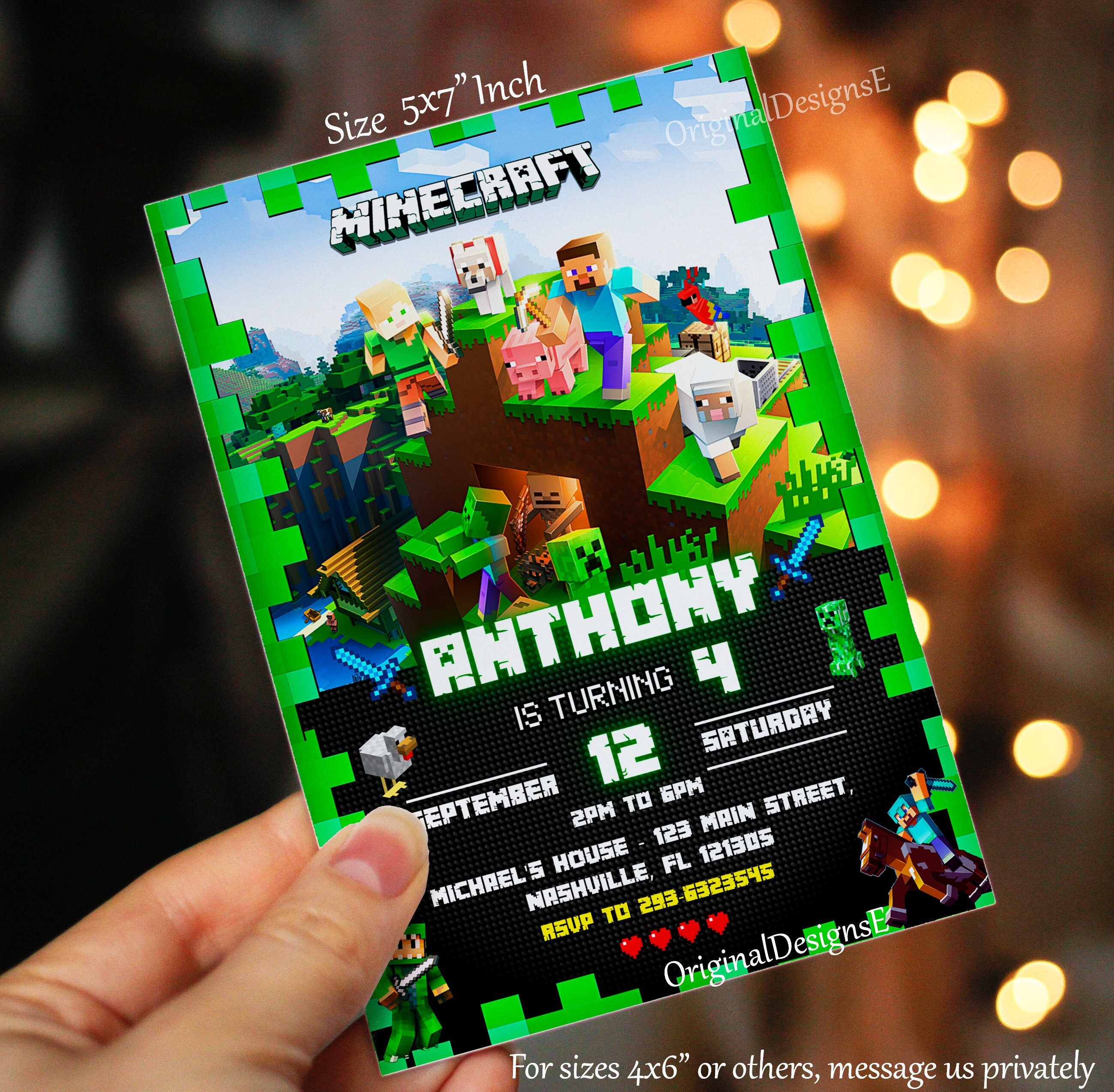 Phenomenal Minecraft Birthday Invitation