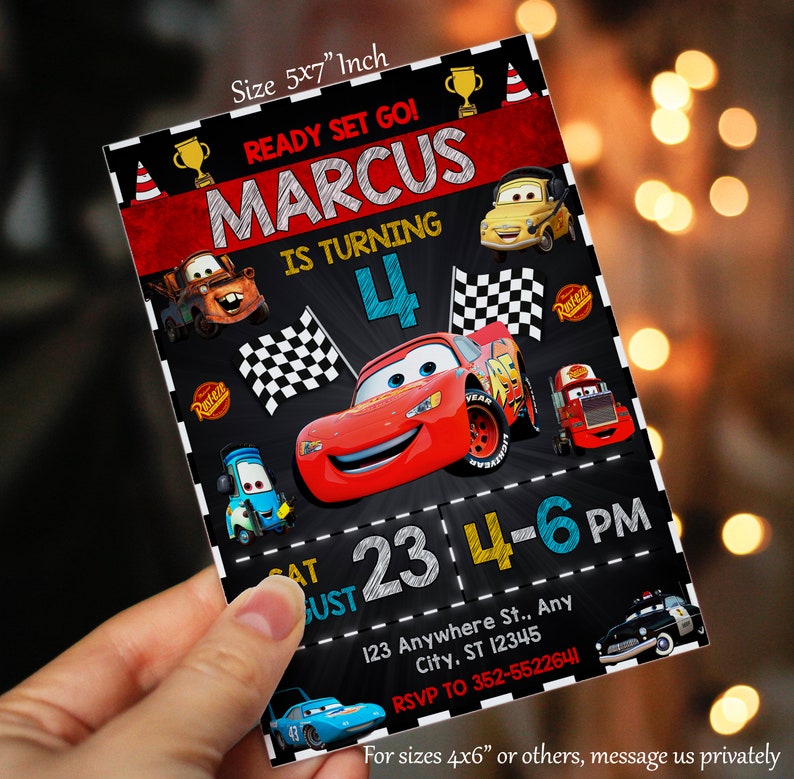Cars Birthday Invitation | Editable & Printable | Awesome Lightning McQueen Template | Kids Invites | Edit in Canva | Buy Now! image 4