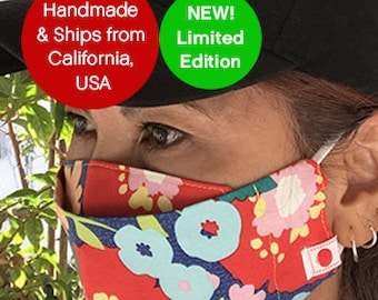 Face Mask for Glasses Won't Steam or Fog Glasses, Cotton Double Layered, Washable, Made in USA, Kids Mask, Adult masks, Happy Mask, Happy