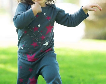 Gifts for baby, Stars Baby Girl Set, Baby Gifts, Baby shower,  Hipster baby girl, Organic baby girl, Baby Organic Long sleeves, Pink