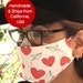 Face Mask for Glasses Won't Steam or Fog Glasses, Kids Face Mask, Hearts Mask, Made in USA, Unisex Mask, Happy, Happy Masks, Love 
