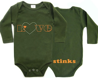 Funny Baby Bodysuit, Cute Baby Onesies®, Gender neutral baby, Love Stinks, Baby Gifts, Hipster Unisex baby, Baby Shower Gift