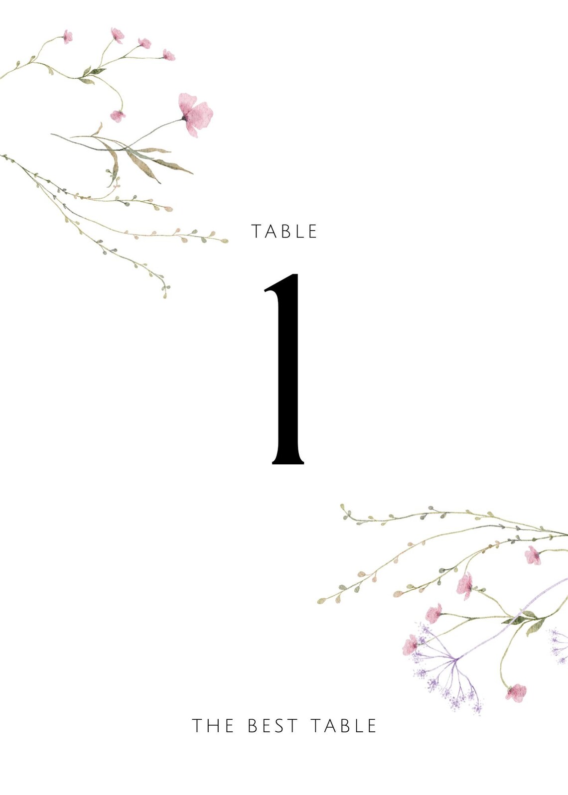 Elegant Wedding Table Number Template - Etsy