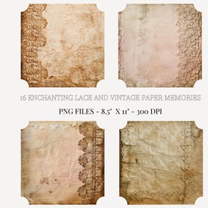Vintage Lace Paper Digital Downloads Printable Lace Patterns Scrapbooking, Journaling Crafts Vintage   Printable Patterns for Scrapbooking