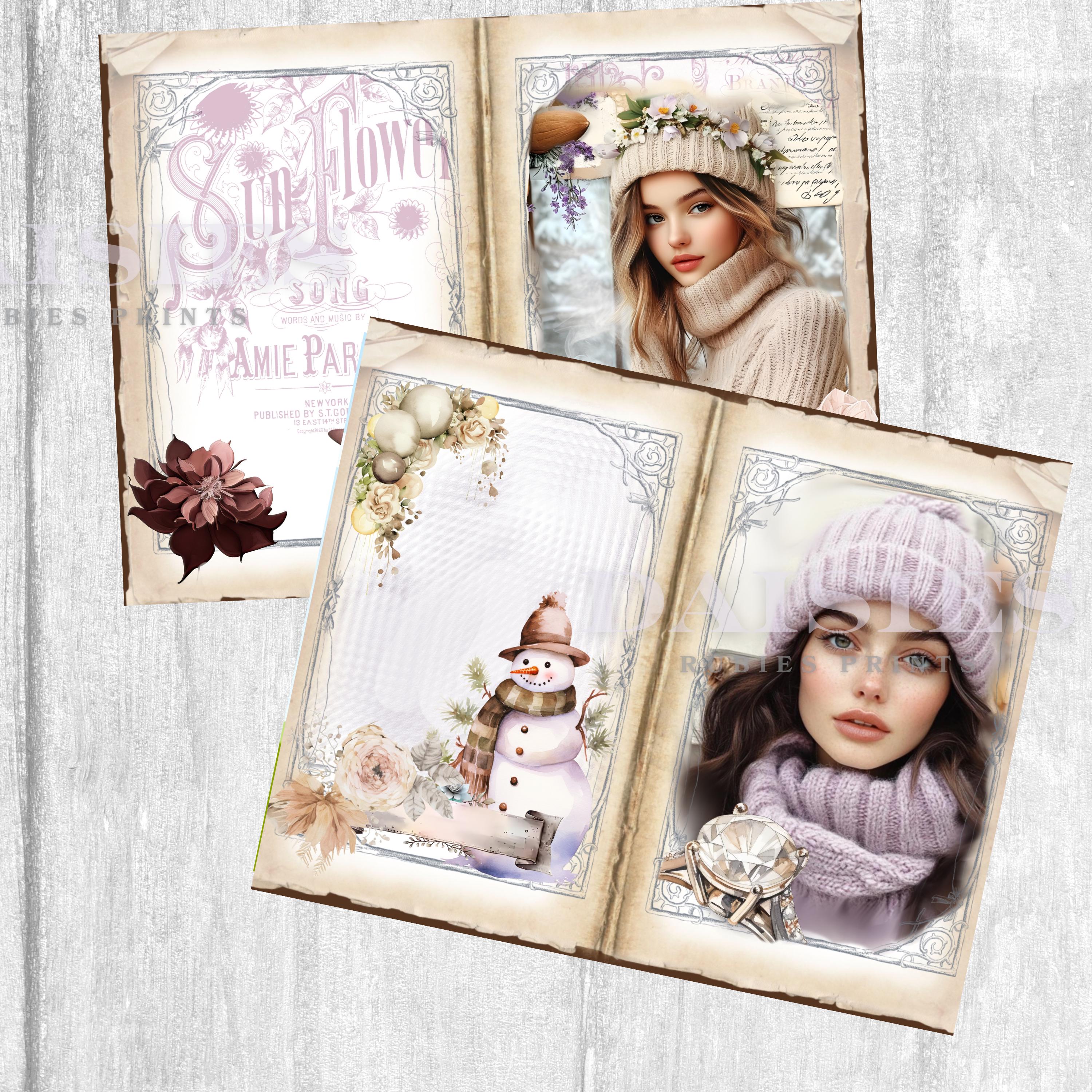 Cozy Winter Junk Journal Kit - Christmas Clipart, Vintage New Year ...
