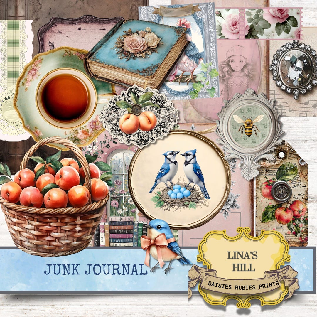 Country Junk Journal | Vintage Digital Paper | DIY Vintage Scrapbook ...