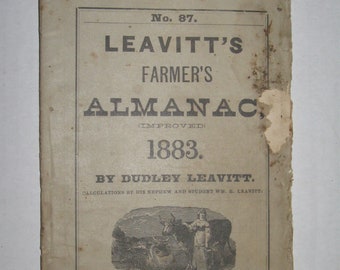 1883 Leavitt's Farmer's Almanac Booklet