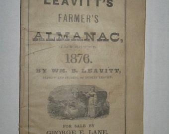 1876 Leavitt's Farmer's Almanac Booklet