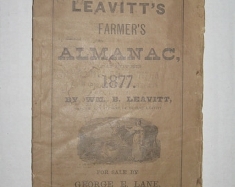 1877 Leavitt's Farmer's Almanac Booklet