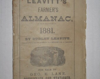 1881 Leavitt's Farmer's Almanac Booklet