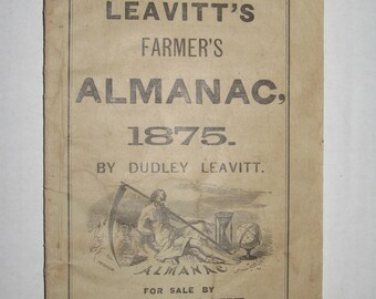 1875 Leavitt's Farmer's Almanac Booklet