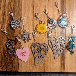 Handbag Charms, Purse Charm, Badge Reel Dangle, Journal Bling, Backpack Accessories