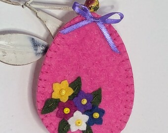 Felt Easter Egg Ornaments, Wool Felt Ornaments