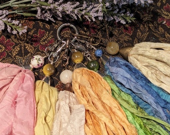Sari Silk Tassels, Handbag Tassels, Pastel Colors
