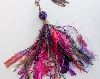 Fiber Art Tassel Necklaces, Detachable Tassels, Home Decor, Shabby Chic, Bohemian Inspired
