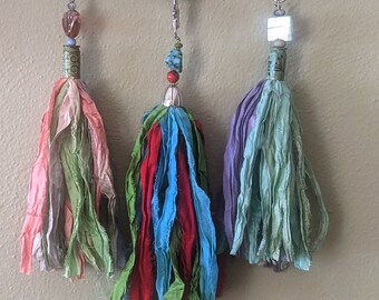 Sari Silk Tassels, Bohemian-Inspired