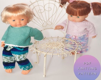 Minikane Knitting Pattern  Doll Pants trousers  for 34cm pdf  knit pattern dolls clothes paola reina doll hand made double knit miniland