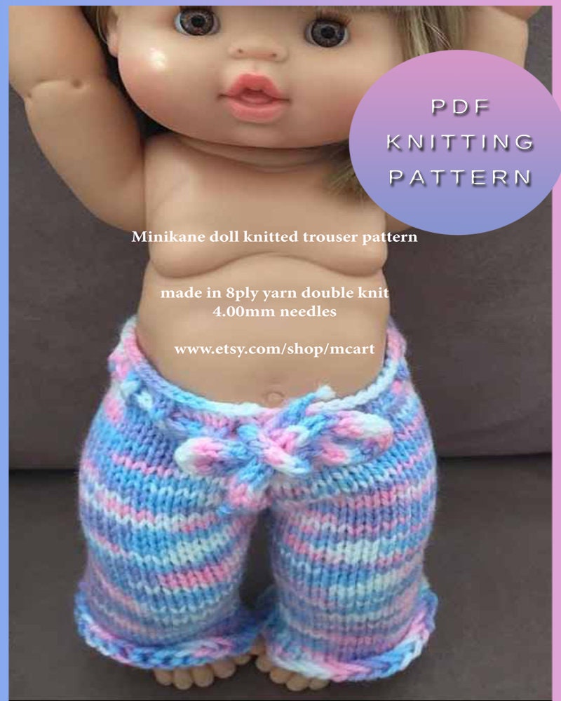 Minikane Knitting Pattern Doll Pants Trousers for 34cm Pdf Etsy UK
