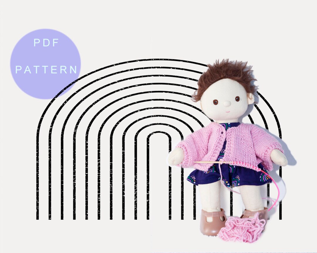 Dinkum Doll Knitting Pattern Pdf Cardigan Digital Download Made in Dk