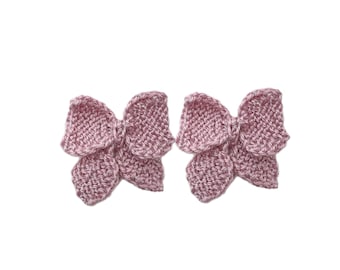 knitted hairbow pattern hair clip ponytail holder garter stitch knitting pattern