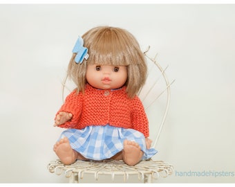 Knitting Pattern for 34 cm Minikane Doll Sweater cardigan instructions pdf PATTERN knitting JACKET  for doll Paola Reina Gordi .pdf