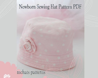 BABY hat pattern easy to sew PDF pattern oval brim not your usual bucket hat newborn sewing hat pattern