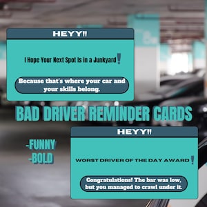 Funny Bad Parking Cards | Digital Download | Snarky Driver Notes | Printable Gag Gift | Parking Humor Cards | Instant Download