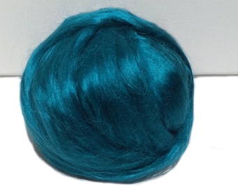 Teal Bamboo roving “Malachite” Felting Spinning, vegan fiber silk alternative, nuno needle felt, teal roving, blue green, blue