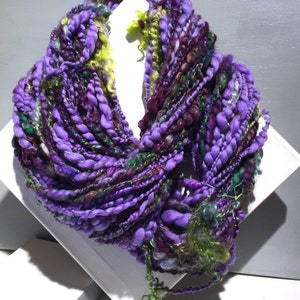Handspun Art Yarn Club, “Wilde Garden” Yarn Club, Thick and thin Super bulky art yarn, free ship US, big knitting crochet Saori weaving yarn