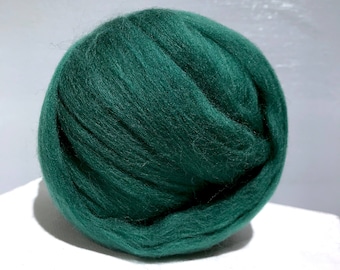 Spruce Green Merino wool roving, Needle Felting wool, Spinning Fiber, dark green merino, green merino roving, weaving