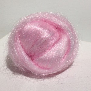 Cotton Candy Pink Firestar Roving, Needle Felting, Spinning Fiber, soft pink, baby pink .5 oz, synthetic dubbing