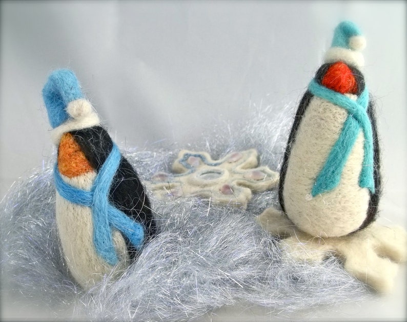 Needle Felting Tutorial DIY Winter Penguin Needle Felted Penguin wool ornament toy Winter, Instructions How To Needle Felt, INSTANT Download image 2