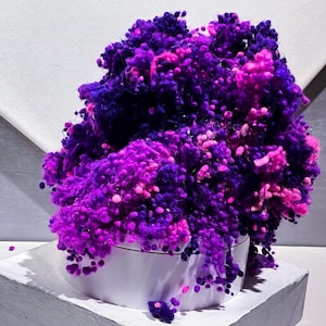 Purple, Fuschia Wool Nepps: Black Light, Textural Felting Wool , Spinning Fiber (.25–1oz.)