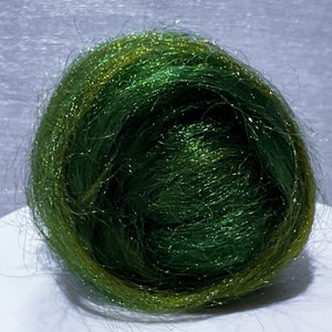 Variegated Green Firestar Avocado Needle Felting, Spinning Fiber, roving, .5 oz image 4