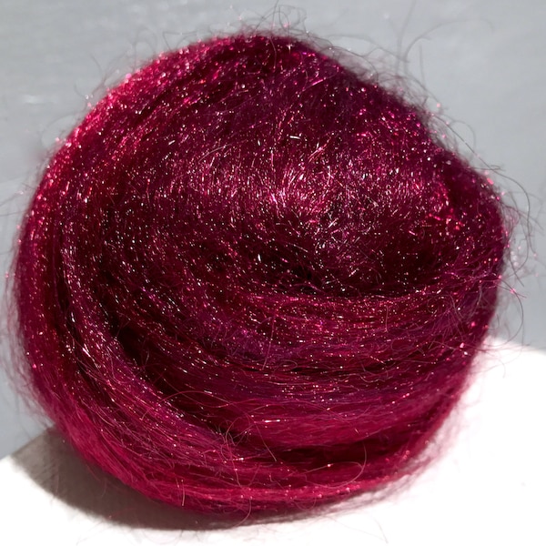 Black Cherry Firestar Roving: Felting, Spinning Fiber (.5 oz)